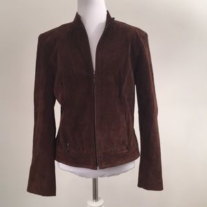 ✅ SOLD Valerie Stevens Suede Leather Jacket Zip Pockets M